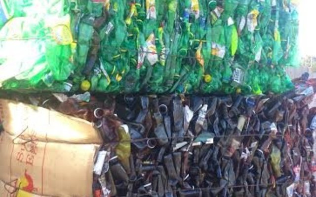 Bottles sorted in to colours